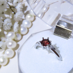 宝石質 モザンビークガーネット フリーサイズ 宝石 ジュエリー 天然石 誕生石 1月 silver  指輪 リング 5枚目の画像