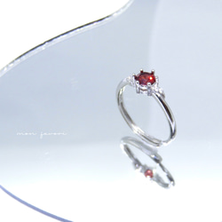 宝石質 モザンビークガーネット フリーサイズ 宝石 ジュエリー 天然石 誕生石 1月 silver  指輪 リング 3枚目の画像