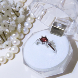 宝石質 モザンビークガーネット フリーサイズ 宝石 ジュエリー 天然石 誕生石 1月 silver  指輪 リング 4枚目の画像