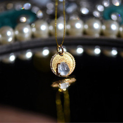 24-8 受注製作 ミニ 白氷 貔貅 k18金ゴールド ネックレス 天然 本翡翠 爪留め 天然ダイヤモンド 3枚目の画像