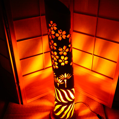 希少★曲がり竹★  竹灯り　彩シリーズ　〜春が来た〜　竹灯籠　孟宗竹 希少☆曲がり竹☆ 竹灯り 彩シリーズ 〜春が来た〜 竹灯籠