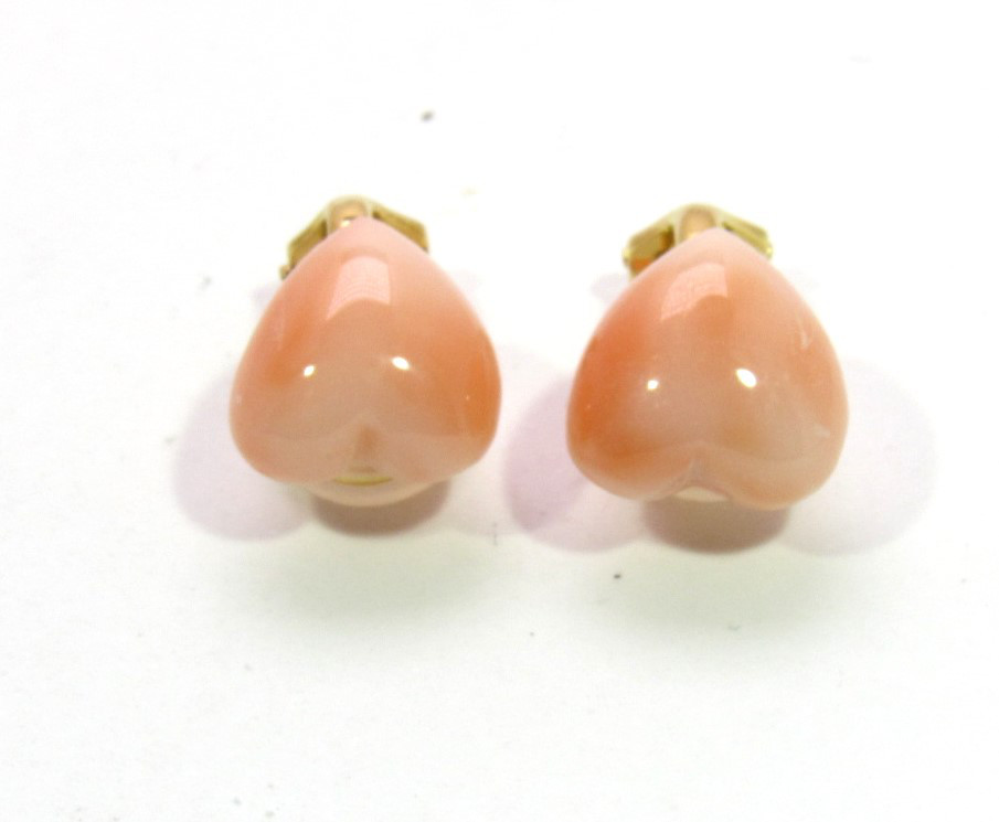 宝石珊瑚　さんご　アクセサリー・ジュエリ－　イヤリング・ノンホールピアス　cw-1525