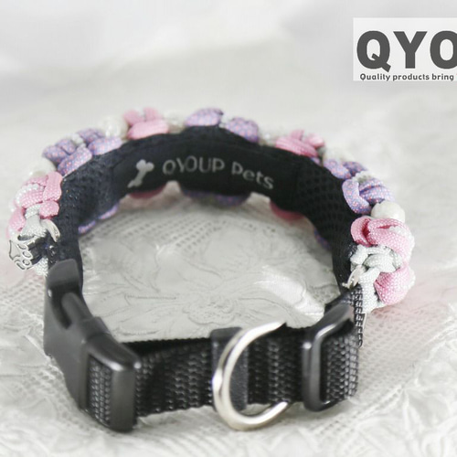 パラコード❥首輪❥　わんちゃん用首輪　水色　№020 パラコード❥首輪❥ わんちゃん用首輪 水色 №020