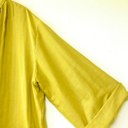早割/母の日ラッピング無料❤️新作❤️ふわっと羽織れる衿ぐりギャザーカーディガン❤️Wガーゼ❤️マリーゴールド❤️色変可 6枚目の画像