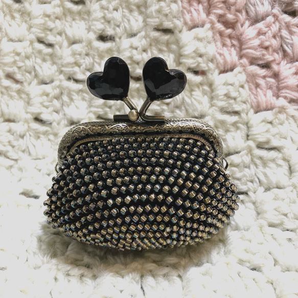 ビーズのがま口☆がま口ポーチ☆ビーズがま口☆イヤホンケース がま口  