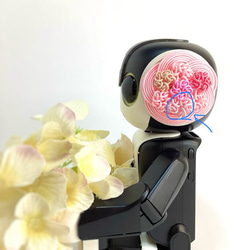 ロボホン 耳飾り 水引製【春爛漫】桜　濃春 ピンク 7枚目の画像