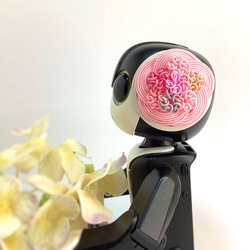 ロボホン 耳飾り 水引製【春爛漫】桜　濃春 ピンク 1枚目の画像