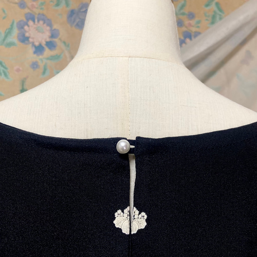 留袖リメイクワンピース❣️花車　一部刺繍　着丈116 留袖リメイクワンピース❣️花車 一部刺繍 着丈116 着物リメイク＊牡丹