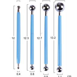 粘土　4本入 金属製ボール　ボールツール　シュガークラフト　クレイクラフト　クレイ　粘土細工　道具　 2枚目の画像