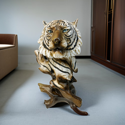 置き物 オブジェ 虎 トラ タイガー 動物 アニマル インテリア アート 雑貨 飾り 装飾 玄関 cht-1549 3枚目の画像