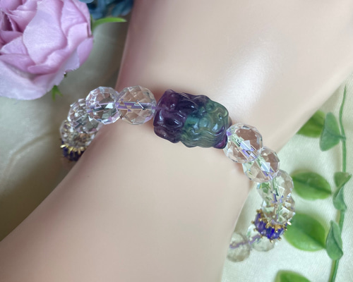 さっぽページ✨ 超高品質✨ フローライト 九尾の彫物 高さ約20cm ☆高