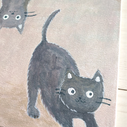 キャンバスアート　原画　「灰色の猫」 2枚目の画像