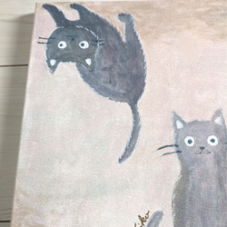 キャンバスアート　原画　「灰色の猫」 3枚目の画像