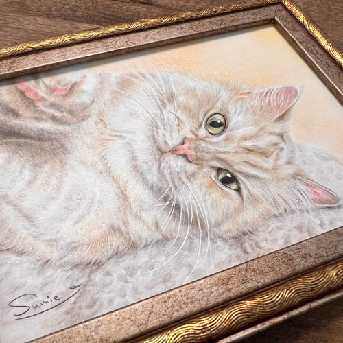 ペットの肖像画(2L)ペットの似顔絵、オーダーメイド 絵画
