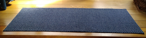 Aokiko sashiko 靛藍染色桌旗柿花 第9張的照片