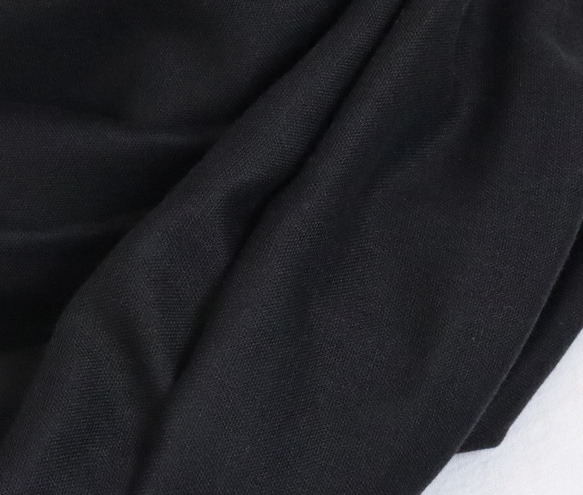 二重巻きタイプ・幅広(約35✕155)オーガニック☆日本製☆お肌に優しいゆったりしたサイズ感のスヌード☆黒/ブラック 2枚目の画像
