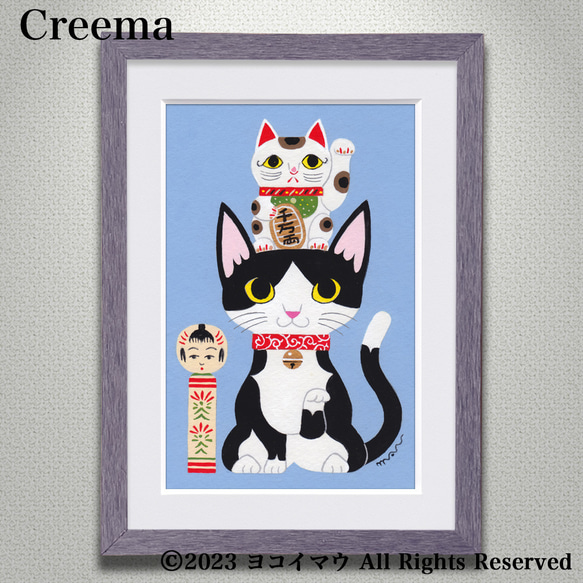 猫　ハチワレ　白黒　イラスト　絵画　七宝焼　七宝アート　七宝絵画　額縁 猫 ハチワレ 白黒 イラスト 絵画 七宝焼 七宝アート 七宝絵画 額縁