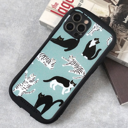 耐衝撃グリップスマホケース【meow! meow! cat 】猫/ネコ/iPhone 1枚目の画像