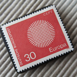 東ドイツ　切手ブローチ9552 2枚目の画像