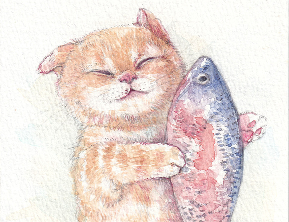 こねこと魚 1枚目の画像