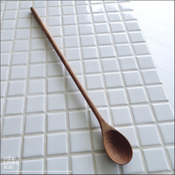 無垢材ロングスプーン/L30㎝ バースプーン カクテルマドラー チークマドラー 木製食器 カトラリー ナチュラルウッド 1枚目の画像