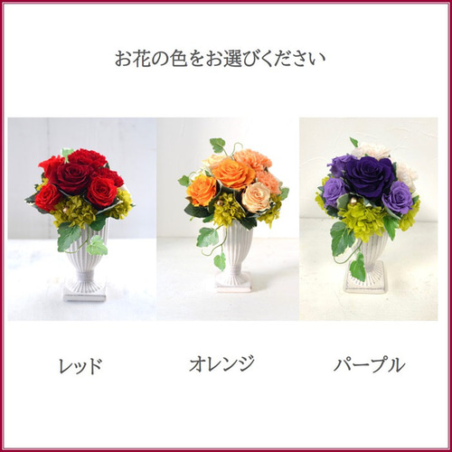 プリザーブドフラワー 還暦 古希ギフト Allure バラ カーネーション 赤