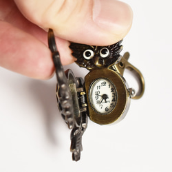 ふくろう 時計 キーホルダー時計 バックチャーム フクロウ キーホルダーウォッチ 梟 小さい 可愛い おしゃれ　 8枚目の画像