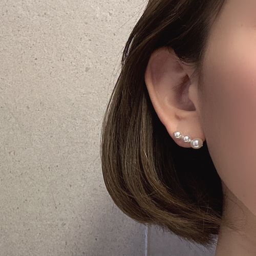 k18あこやパール3連ピアス