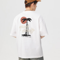 夏の新作メンズリゾート半袖コットンTシャツゆったりカジュアル W300 7枚目の画像