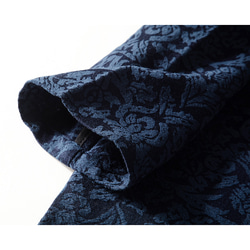 綿麻ジャガード織長袖ワンピース　チャイナドレス風ワンピース　ネイビー　2サイズ4色　L323 6枚目の画像