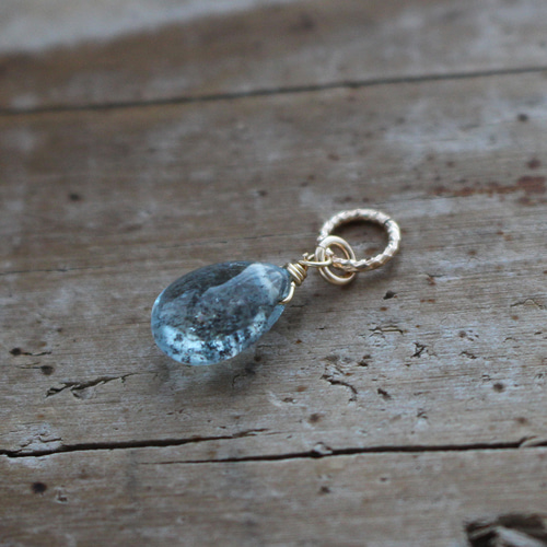 ✨3月誕生石✨ モスアクアマリン＜プレーン＞のチャーム（K14GF