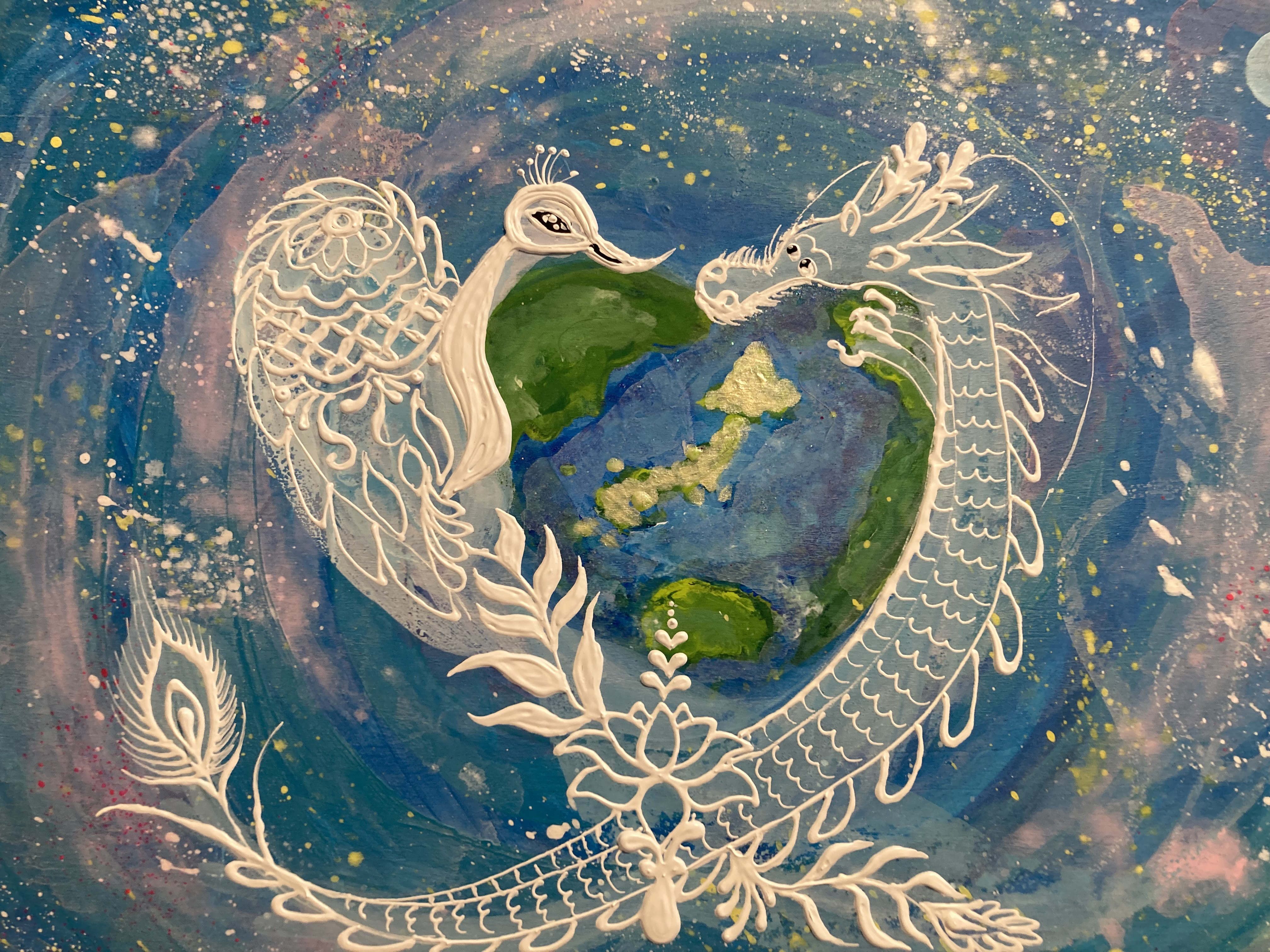 龍ノツカイ 白龍ヒーリングアート 開運絵画 西海☆
