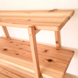 【木製 オープンラック】無垢材 天然木 棚  シェルフ ディスプレイ フラワースタンド シンプル お洒落 北欧 4枚目の画像