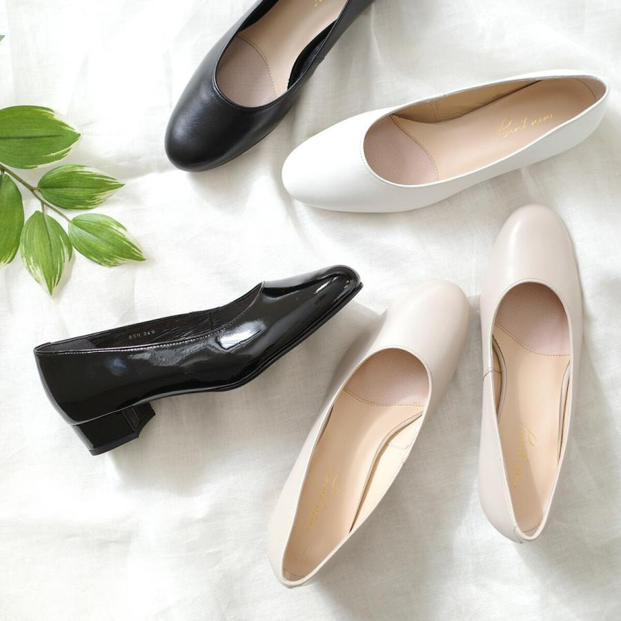 流行に左右されない究極のエレガント&シンプル 本革パンプス3cmヒール / PO-PTN250