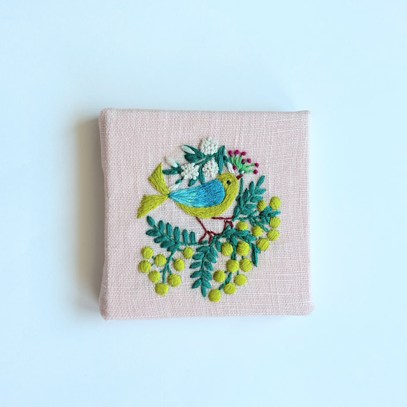 ことりと草花の刺繍パネル【Botanical】 5枚目の画像