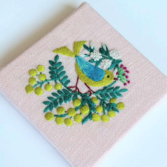 ことりと草花の刺繍パネル【Botanical】 6枚目の画像