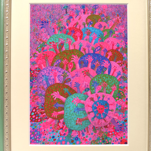 生命の契約　高見沢耳のジクレー版画作品　一点物の版画作品です‼️(A4サイズ) 生命の契約 りんごをモチーフにした作品です。 一点物の版画作品です