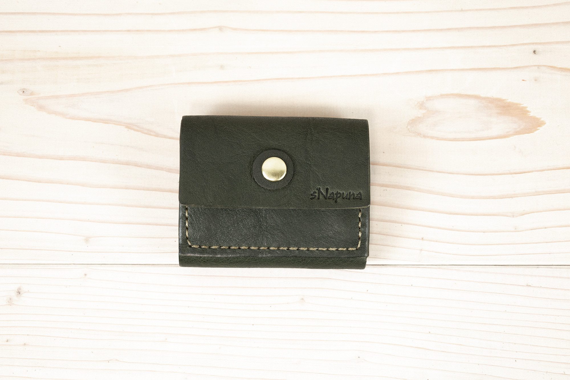 【cogatta（B）ヴォーノオイル：グリーン】／小型財布・小さい財布・ミニ財布・コンパクト財布・ウォレット・栃木レザー