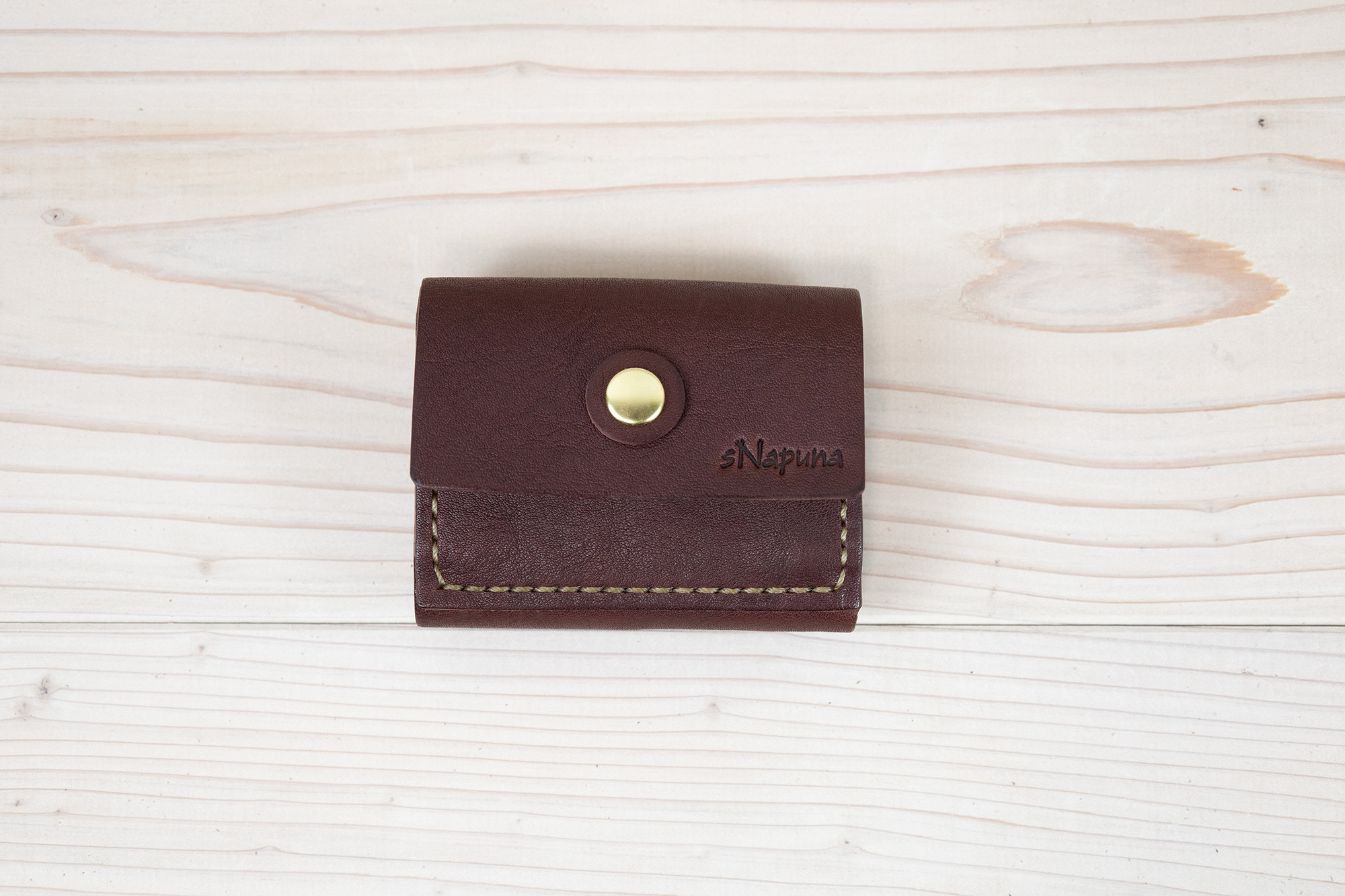 【cogatta（B）ヴォーノオイル：ワインレッド】／小型財布・小さい財布・ミニ財布・コンパクト・ウォレット・栃木レザー