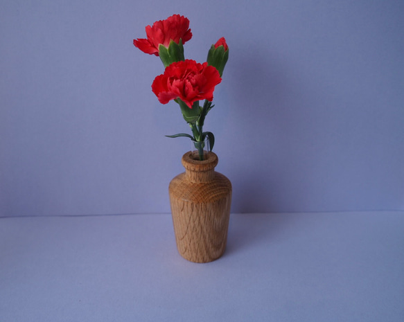 一輪挿し　花瓶　木製花瓶　ナラの木 5枚目の画像