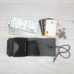【cogatta（C）ヴォーノオイル：ブラック】／小型財布・小さい財布・ミニ財布・コンパクト・ウォレット・栃木レザー 6枚目の画像