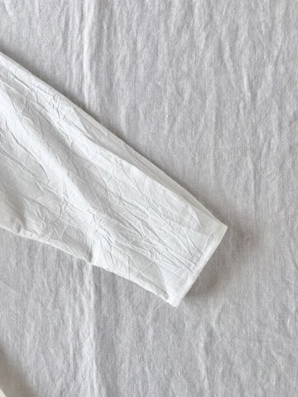 まるめろブラウス　7分袖　コットンローン　花刺繍　オフホワイト　　＊暮らしの店sacchi＊ 6枚目の画像