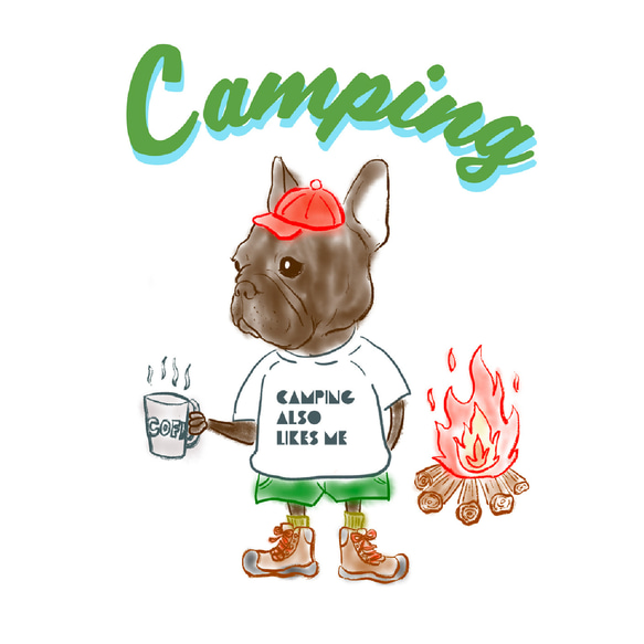 キャンプフレブル　サコッシュ　お出かけ　ペットの散歩　フレンチブルドッグ　キャンプ　 5枚目の画像