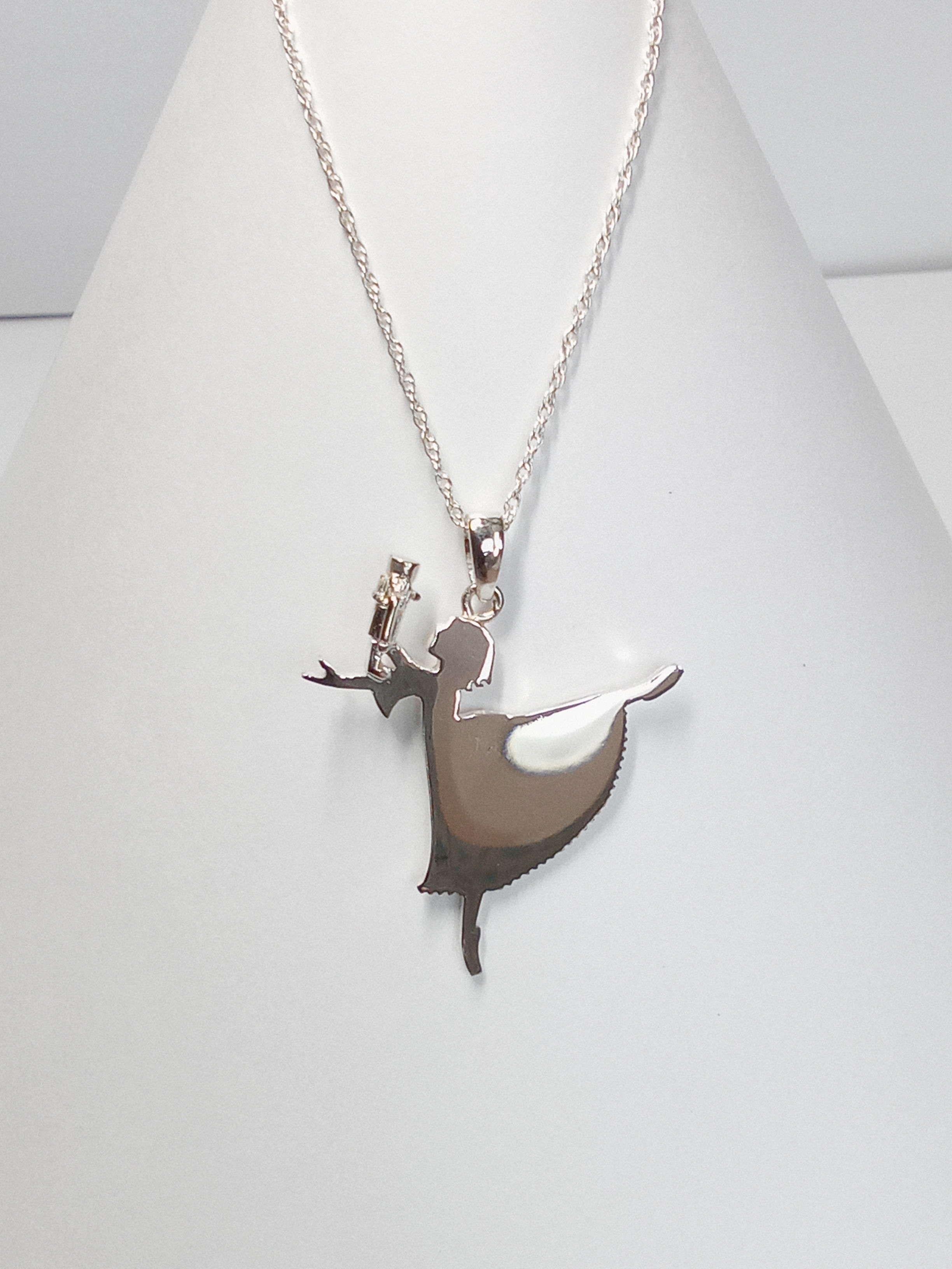バレエ　くるみ割り人形 クララ　シルエット モチーフ ネックレス　シルバー　silver925　ロープチェーン