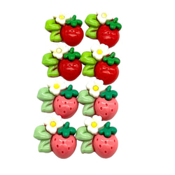 アクリルパーツ デコ イチゴ ピンク レッド 同色4個 果物 ハンドメイド 手芸 材料 福資材 pt-2387b 5枚目の画像