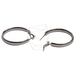 ERG-2639-R [2 件] 圓形耳環，圓形耳柱/30mm x 30mm 第3張的照片