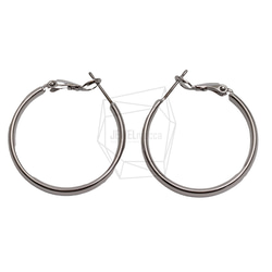 ERG-2639-R [2 件] 圓形耳環，圓形耳柱/30mm x 30mm 第2張的照片