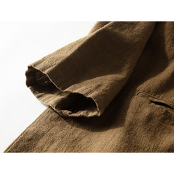 綿麻大きいサイズジャケット　水洗いテーラード　スーツ ブレザージャケット　イエロー　3色フリーサイズL324 5枚目の画像