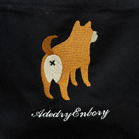 【特別セール限定】【現品限り】【送料無料】犬のお尻の刺繍キャンバスデイリーミニトートバッグ 6枚目の画像