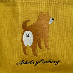 【特別セール限定】【現品限り】【送料無料】犬のお尻の刺繍キャンバスデイリーミニトートバッグ 4枚目の画像
